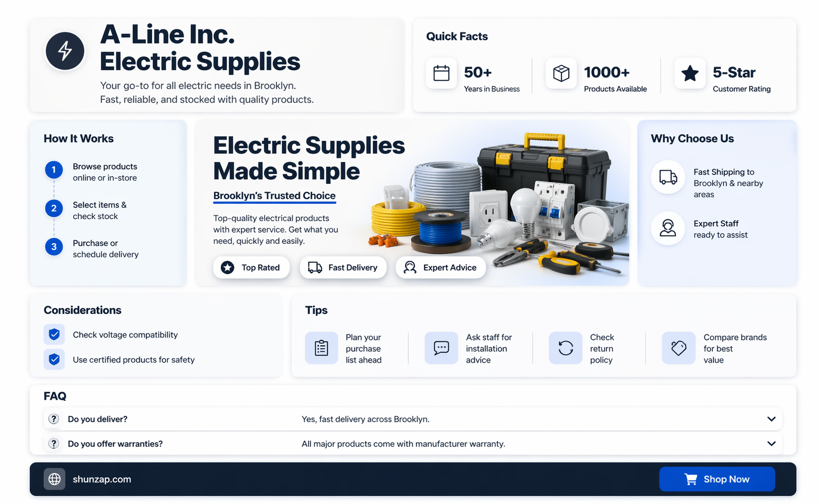 a-line electric supply inc brooklyn ny