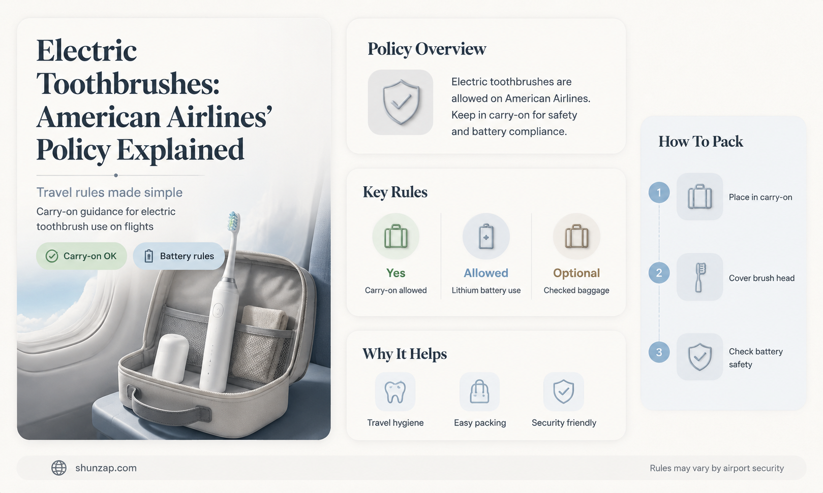 are electric toothbrushes allowed on american airlines