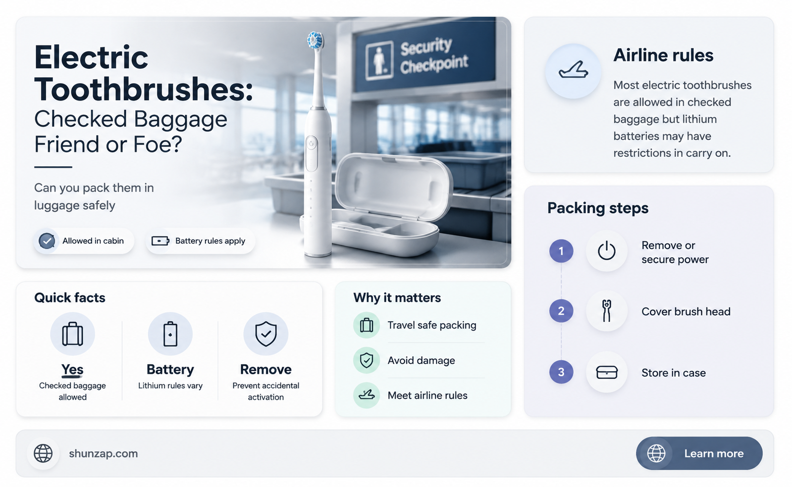 are electric toothbrushes allowed in checked baggage