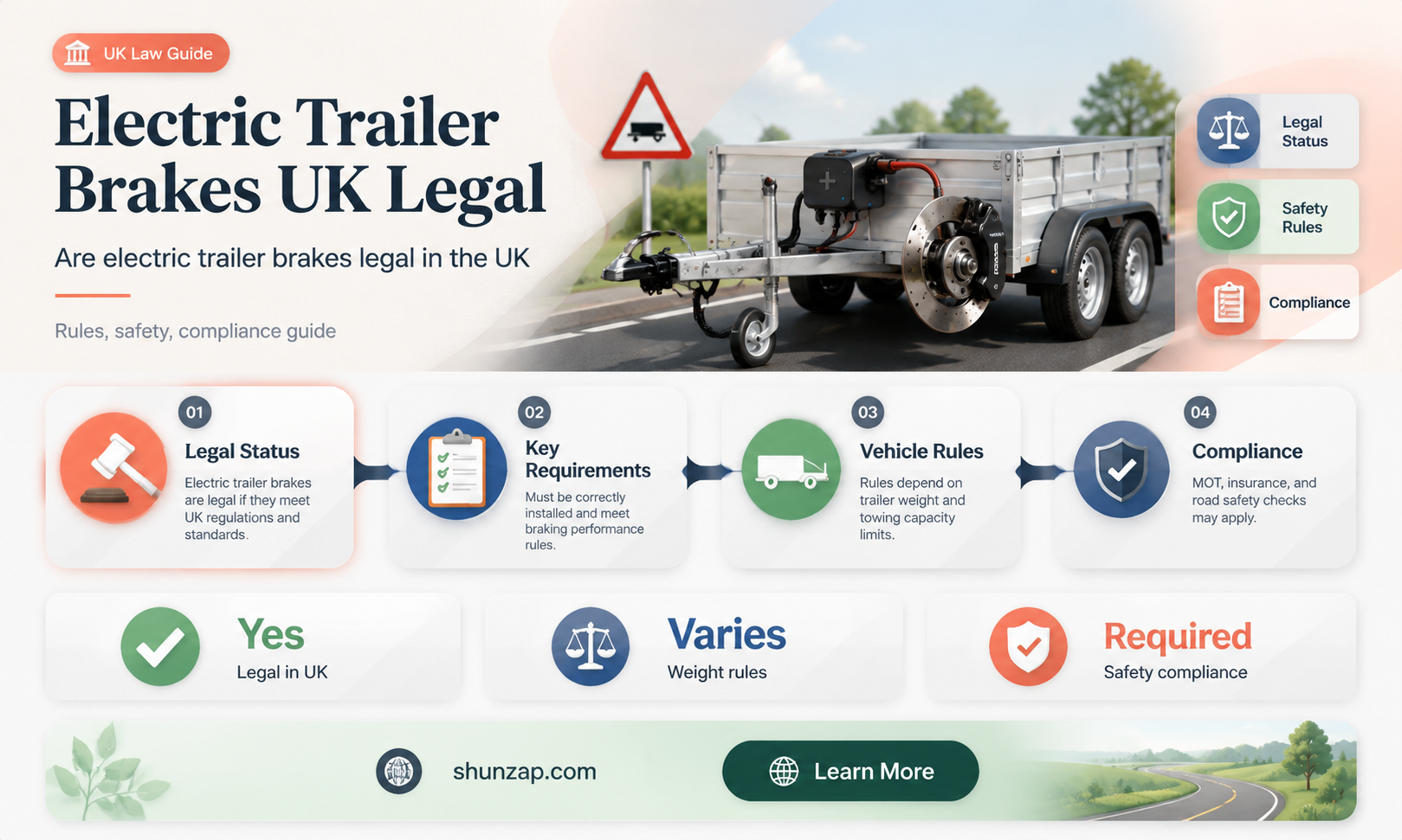 are electric trailer brakes legal in uk