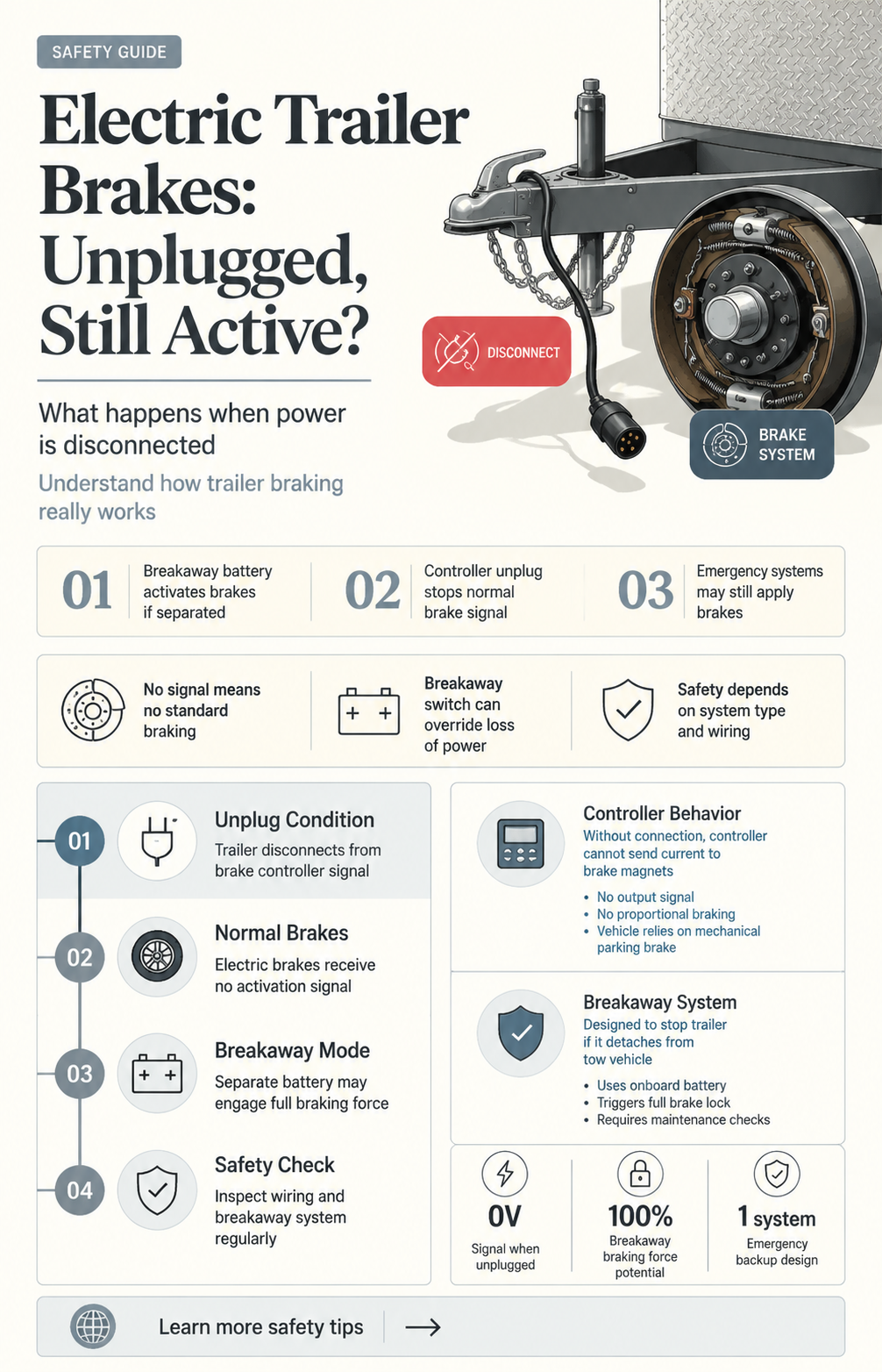 are electric trailer brakes active on unplugged