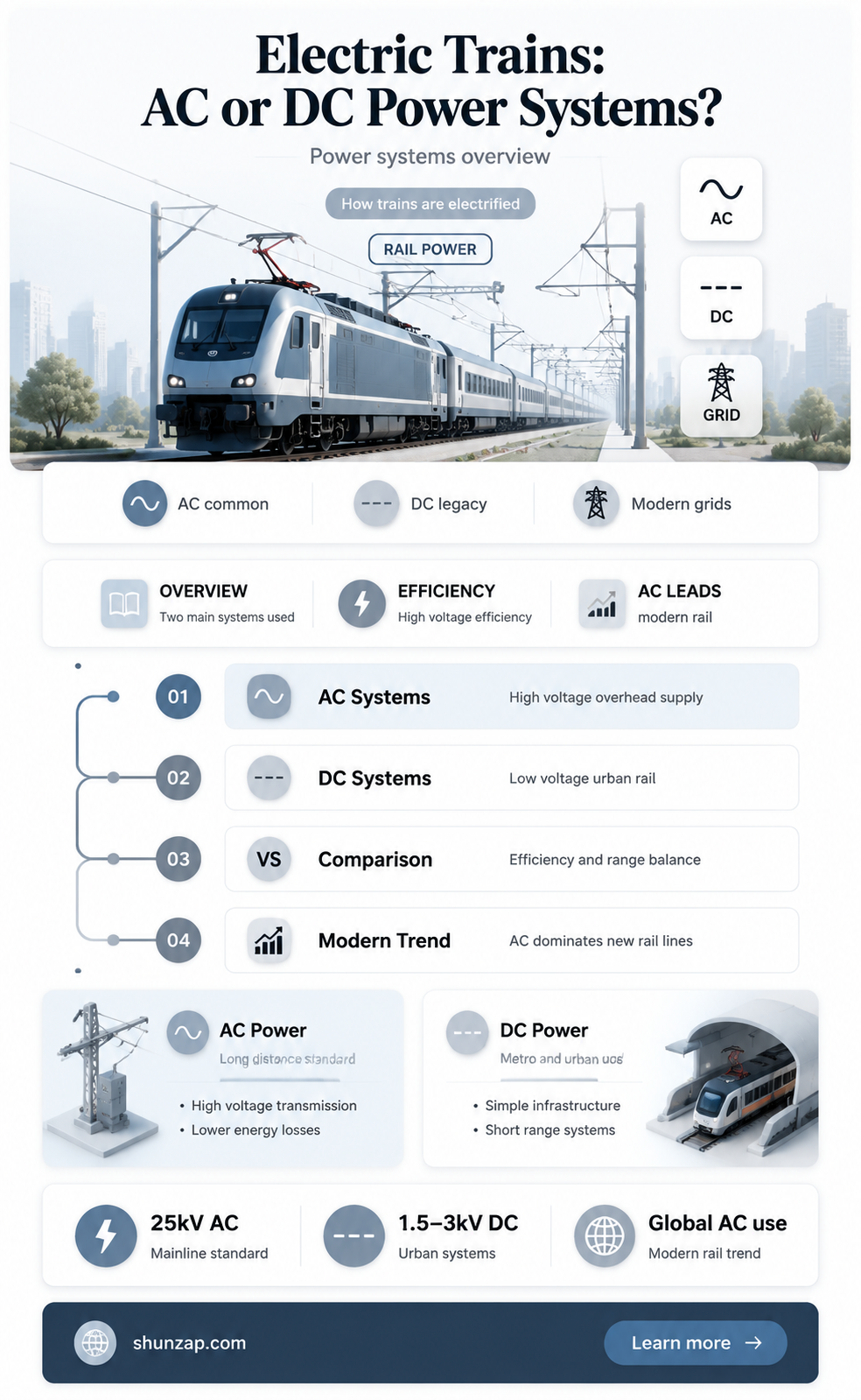 are electric train systems ac or dc