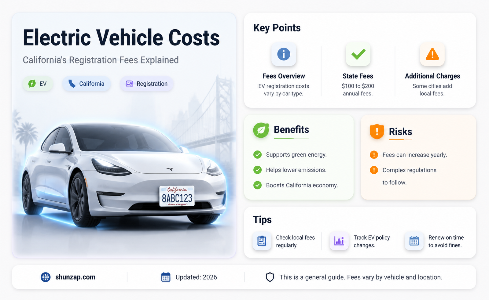 are ca registrtion fees higher for electric vehicls
