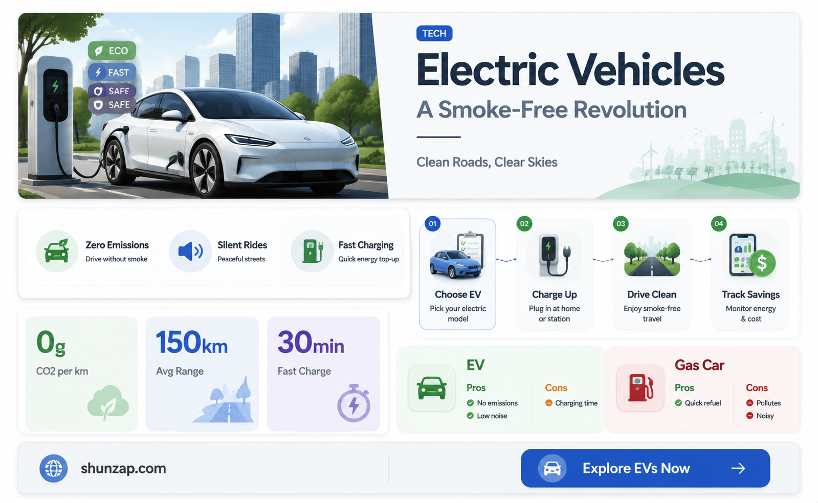 are electric cars and bikes smoke free