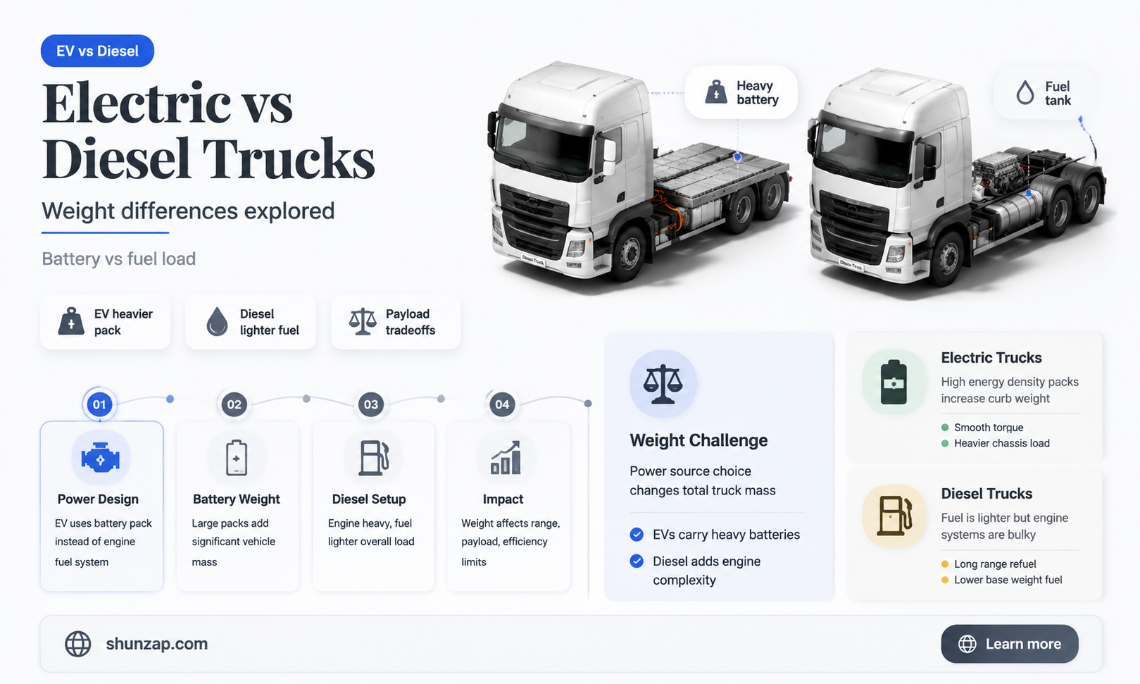 are electric trucks heavier than diesel trucks