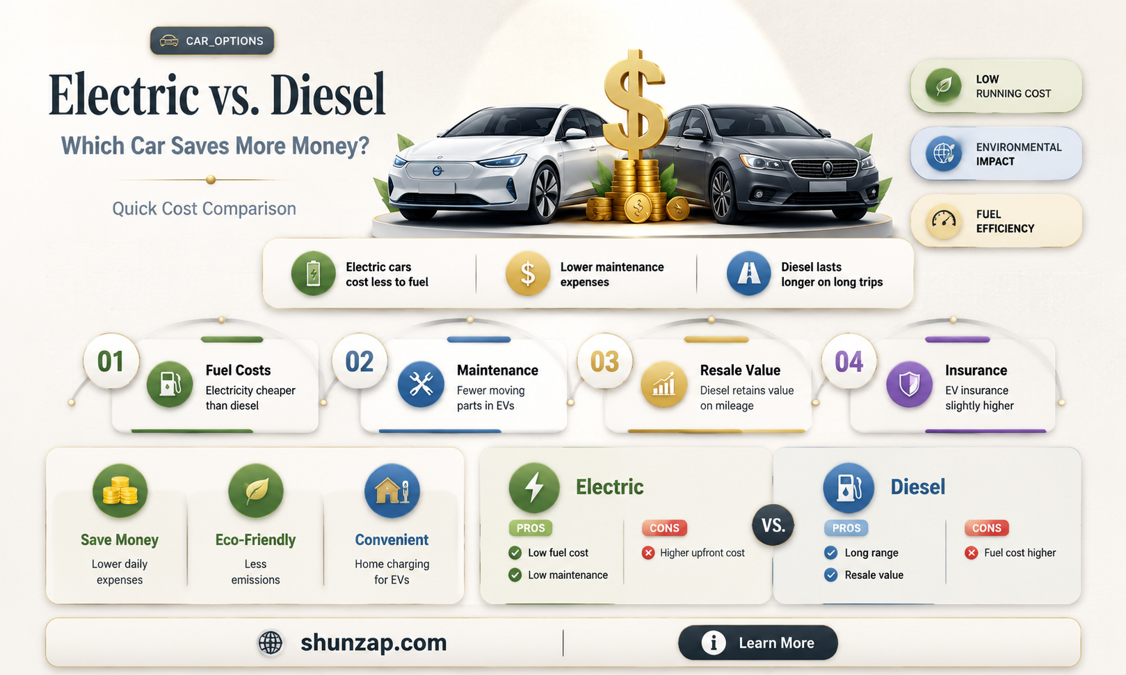 are electric cars cheaper than diesel