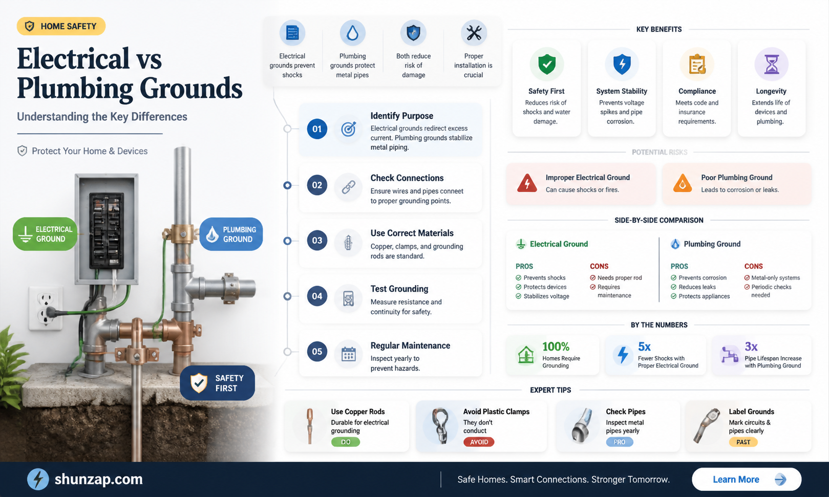are electrical and plumbing grounds the same