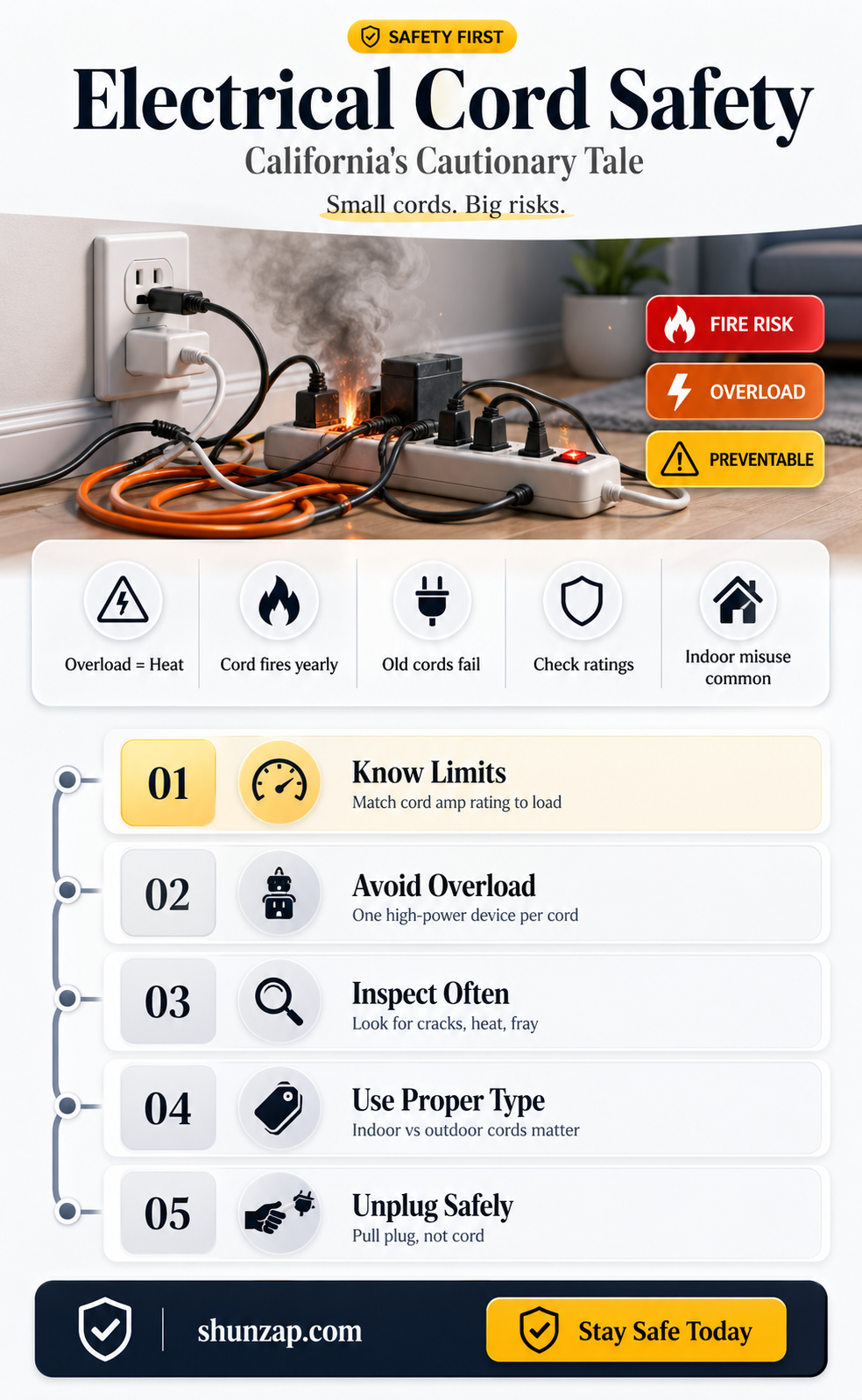 are all electrical cords cautioned in california
