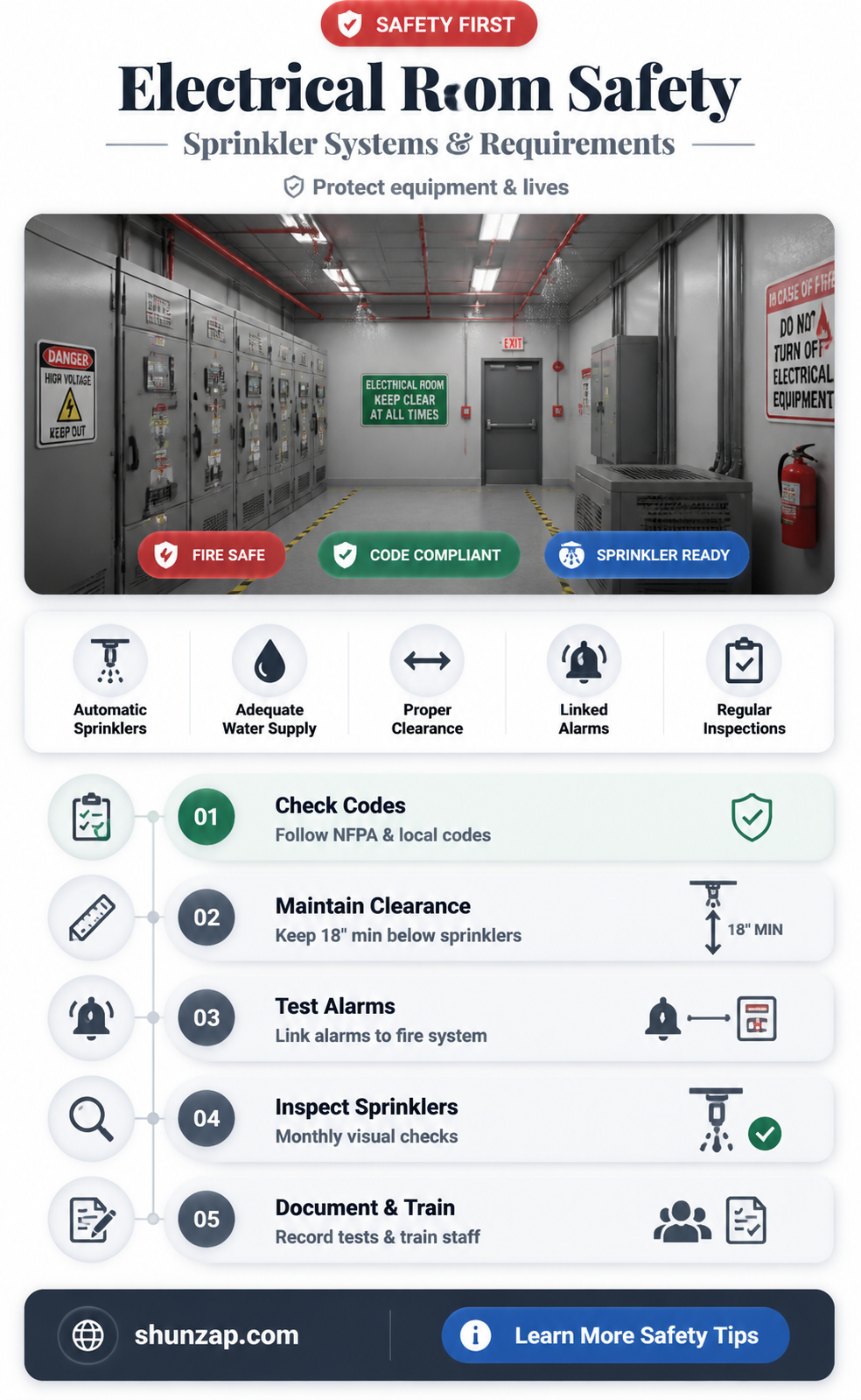 are electrical rooms required to be sprinklered