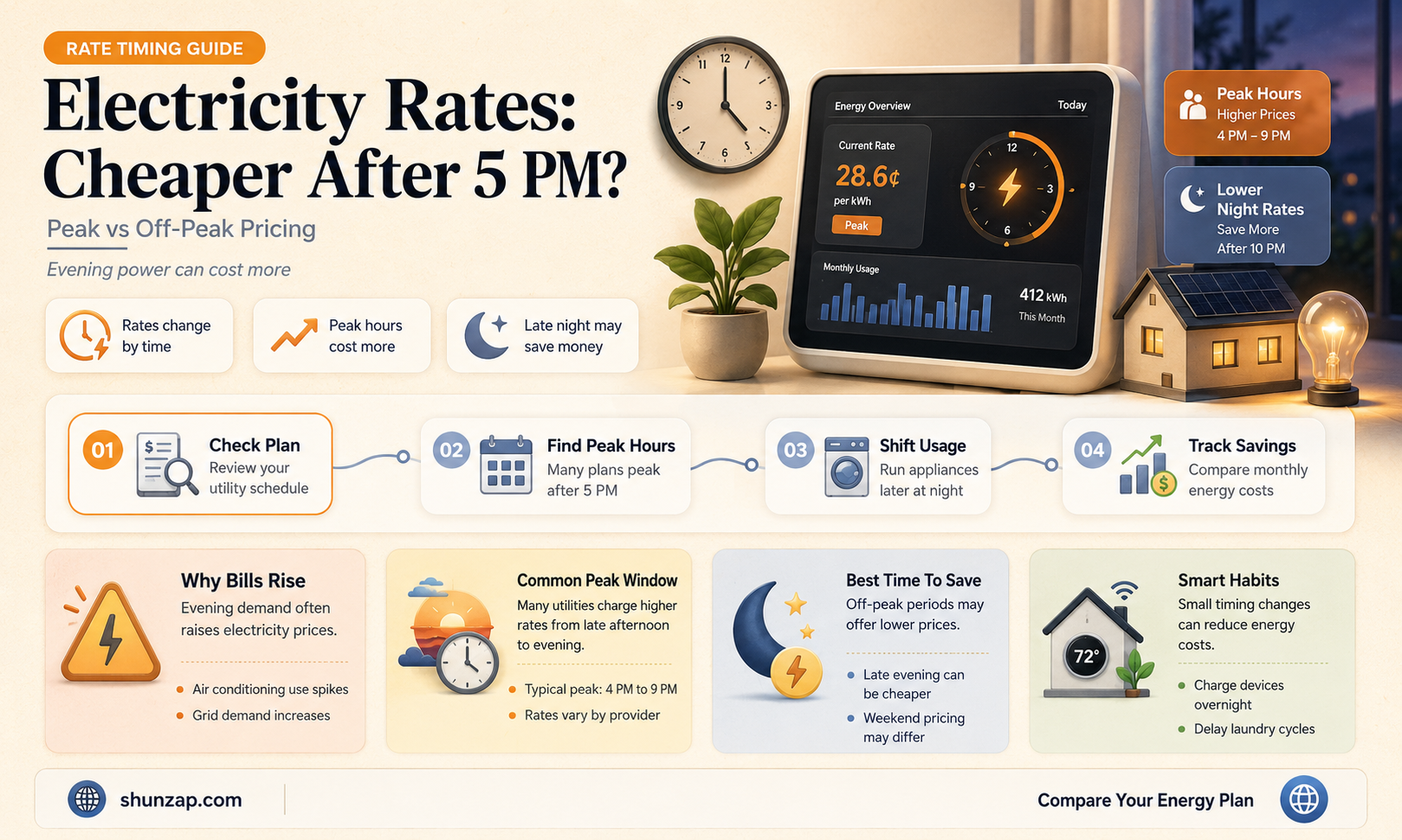 are electricity rates cheaper atfer 5 pm
