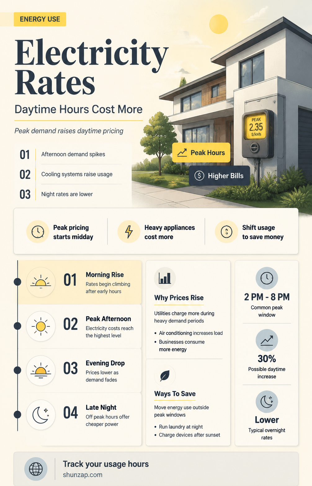 are electricity rates higher during the day