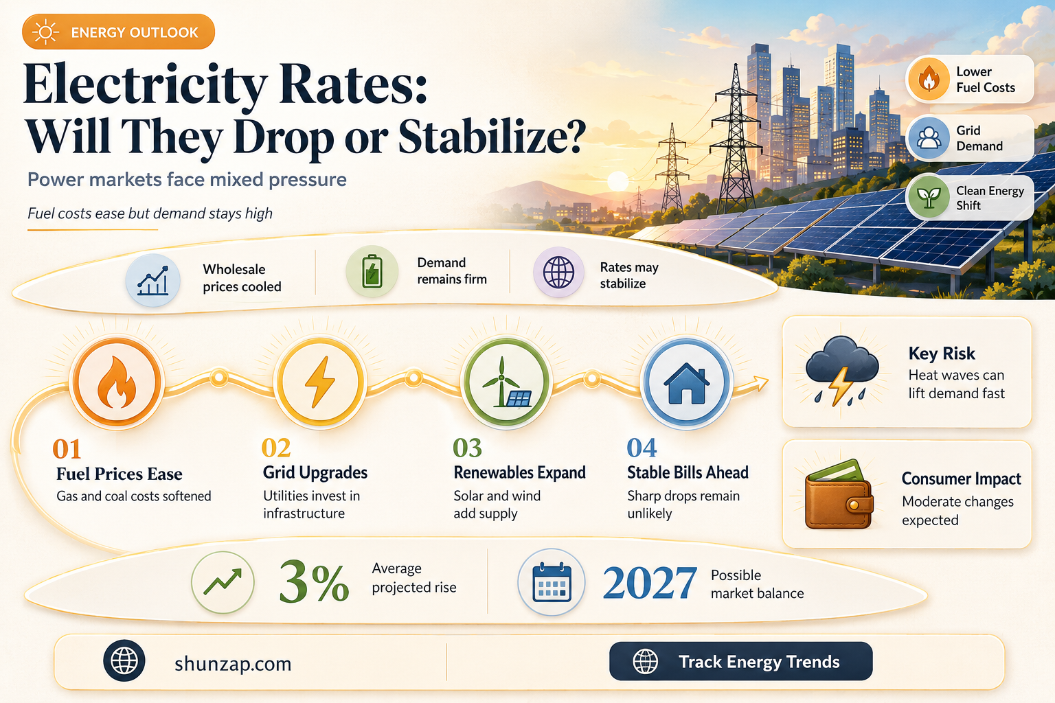 are electricity rates expected to go down