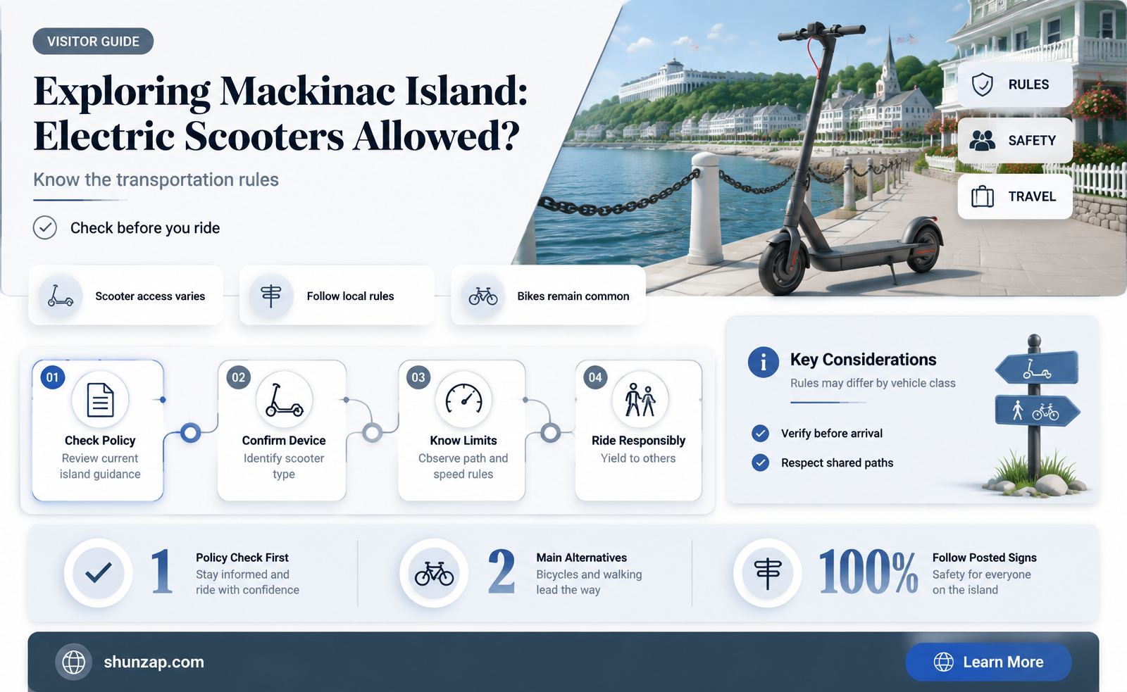 are electric scooters allowed on mackinac island
