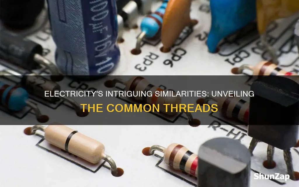 how are are the partsof electricity similar