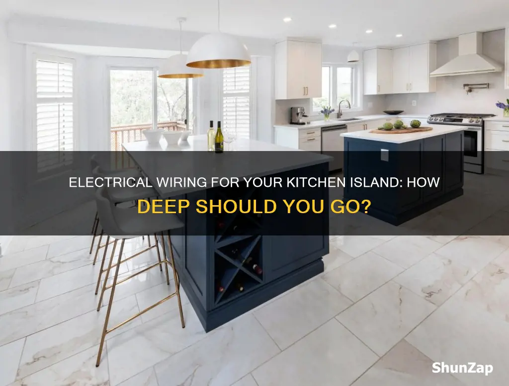 how deep for electrical to kitchen island