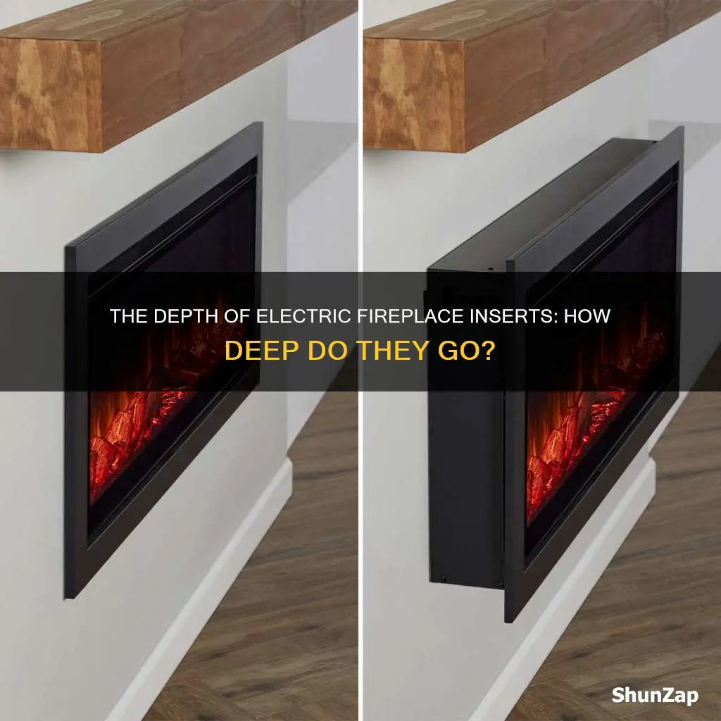 how deep is an electric fireplace insert