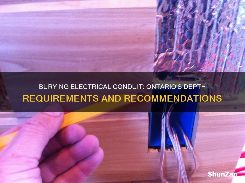 how deep to bury electrical conduit ontario