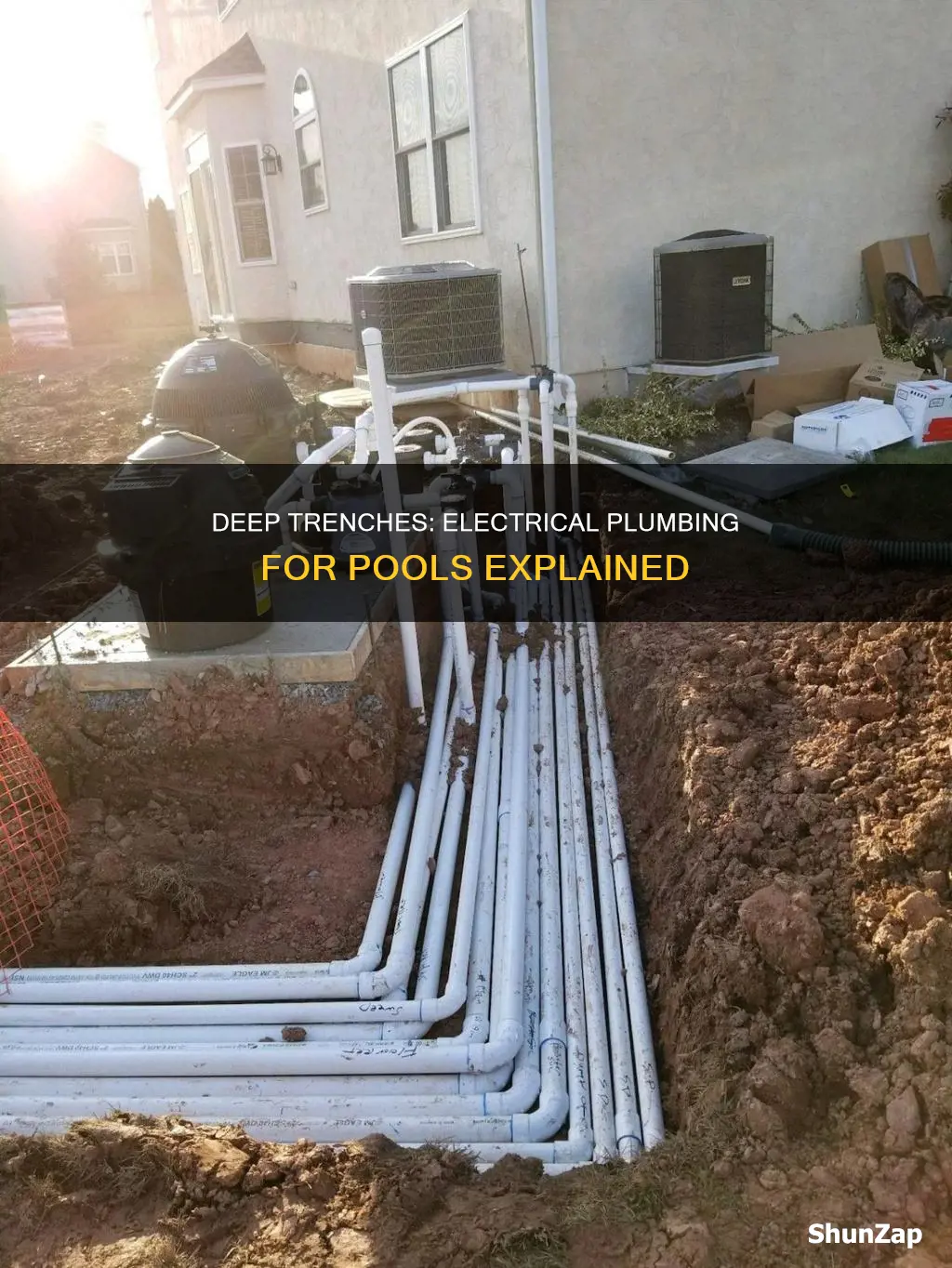 how deep trench for pool electrical plumbing
