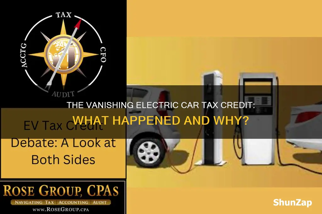 how did electric car tax credit disappear