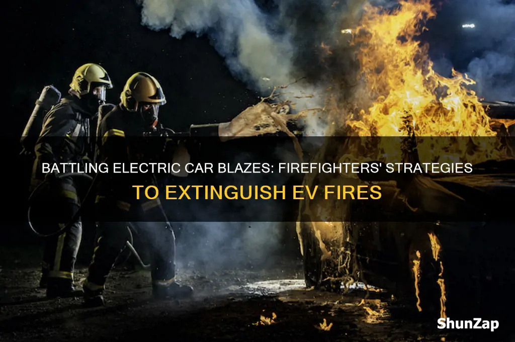 how do firefighters put out electric car fires