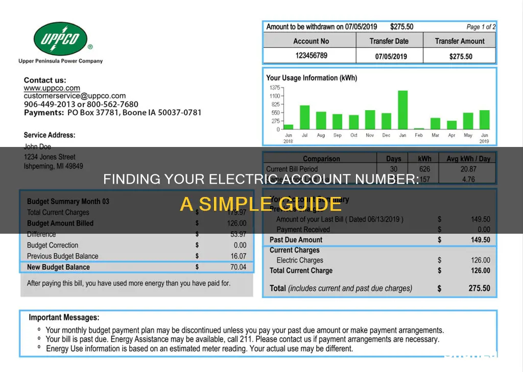 how do i find electric account number