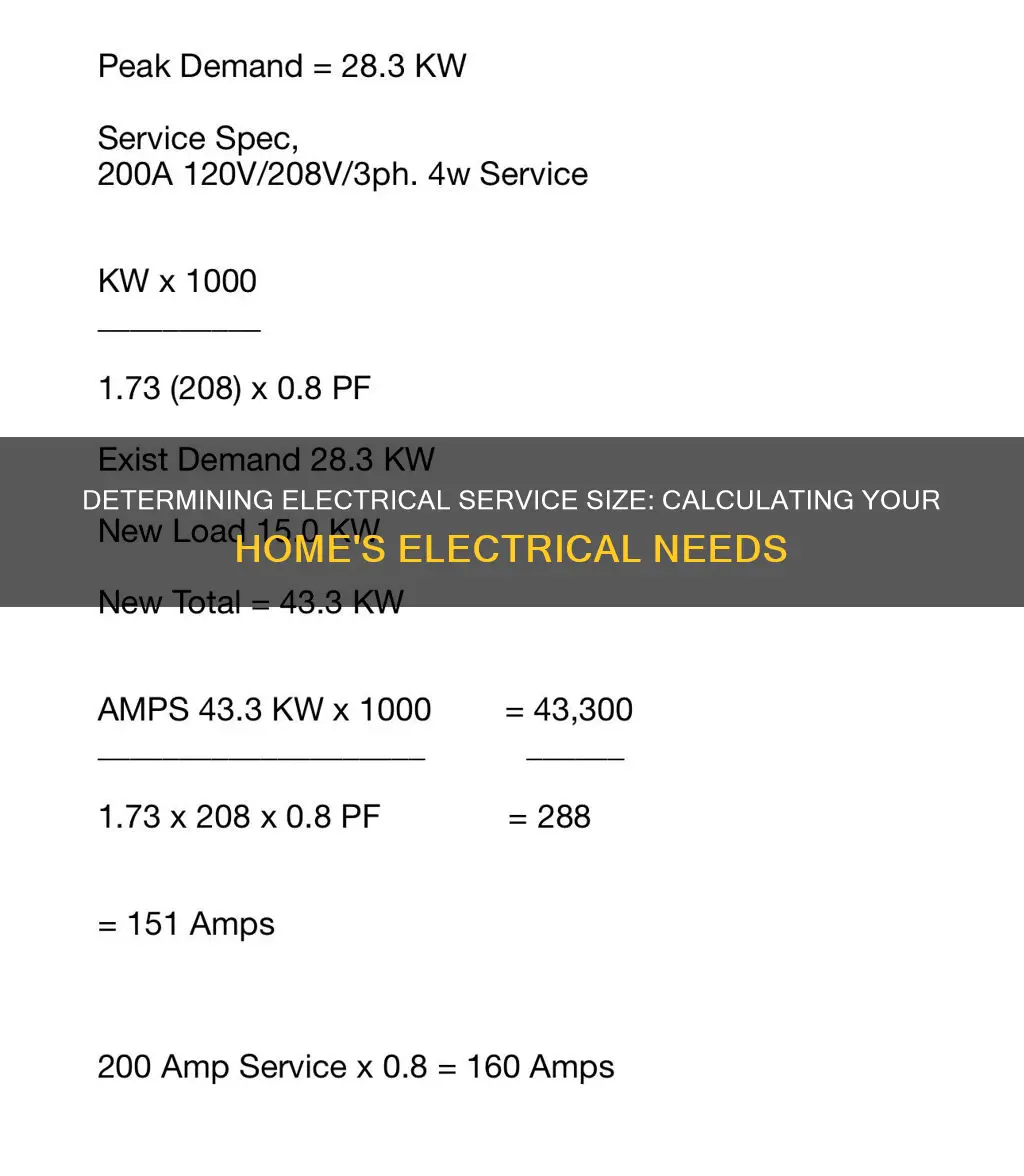 how do you calculate electrical service size