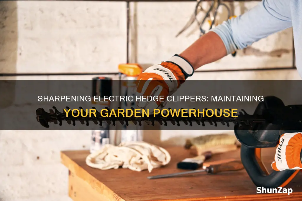 how do you sharpen electric hedge clippers