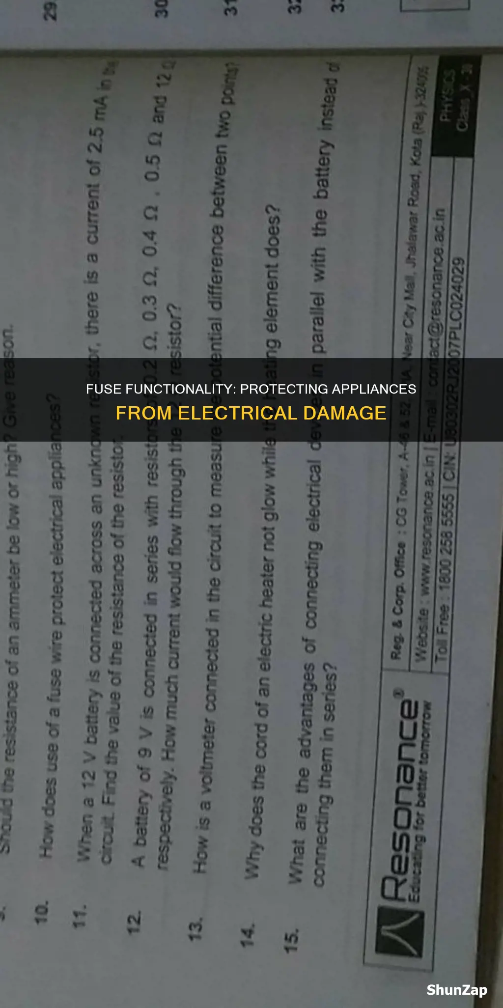 how does a fuse protect electrical appliances