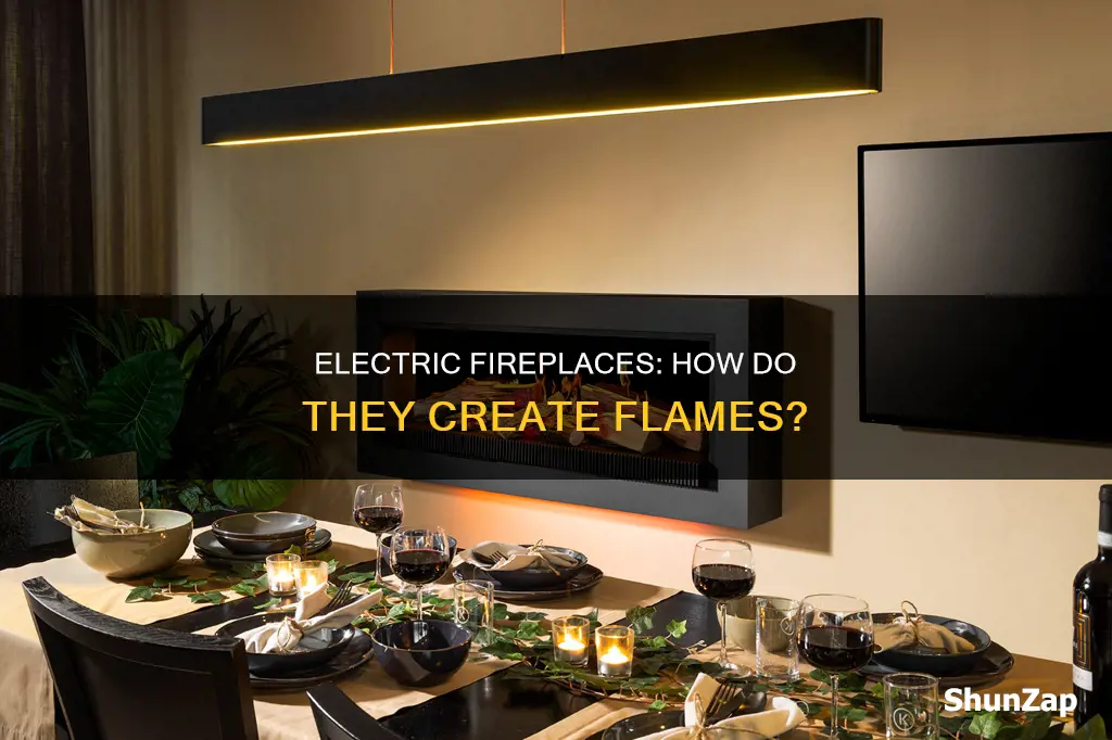 how does electric fireplace project its flames