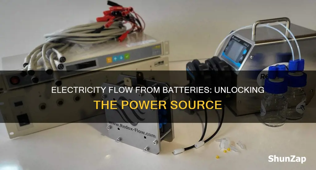 how does electricity flow from a battery