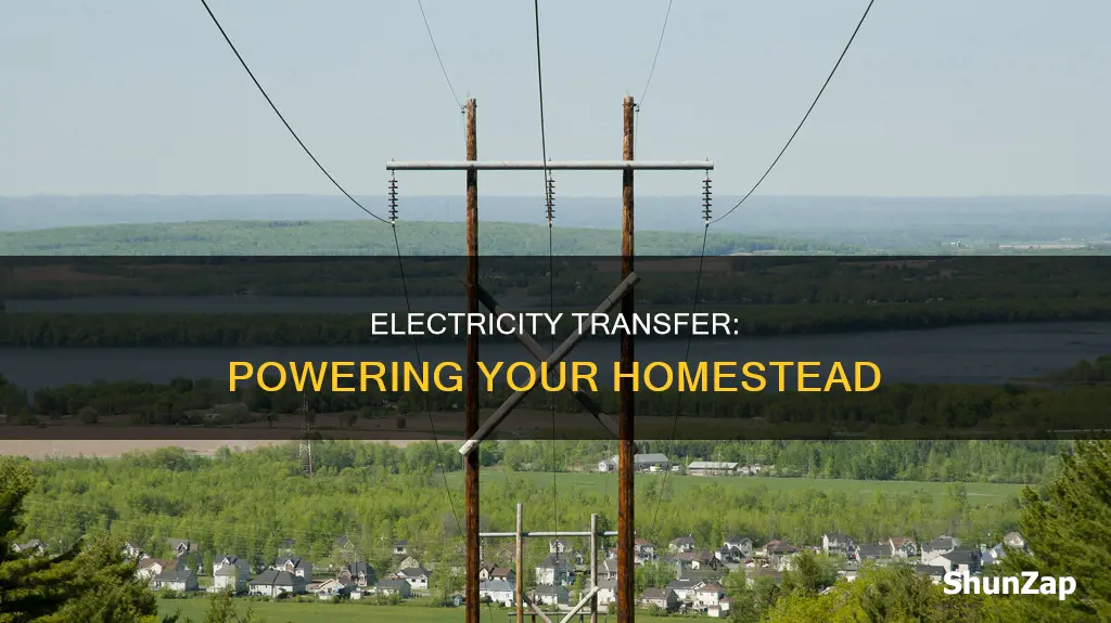 how does electricity transfer to the homestead