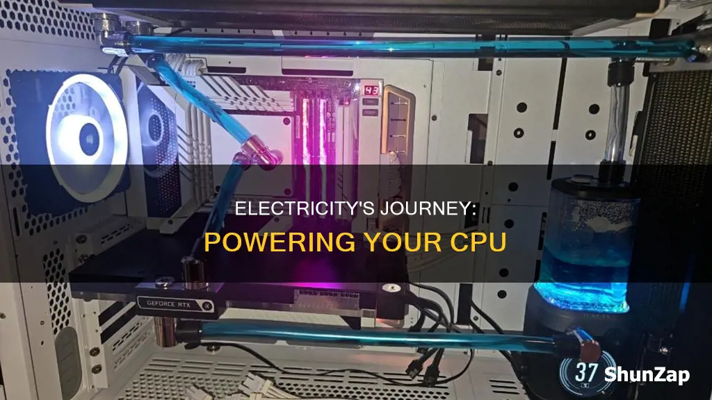 how does electricity travel in a cpu