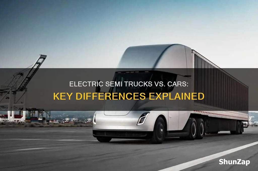 how electric semi truck is different than a car