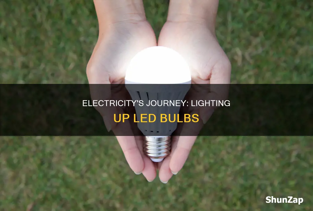 how electricity lights up a led bulb