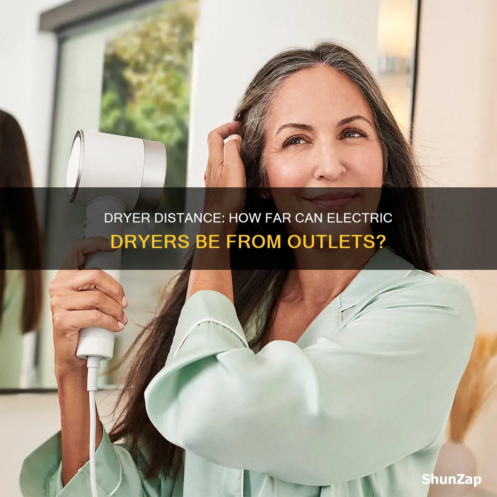 how far from plug electric dryer go