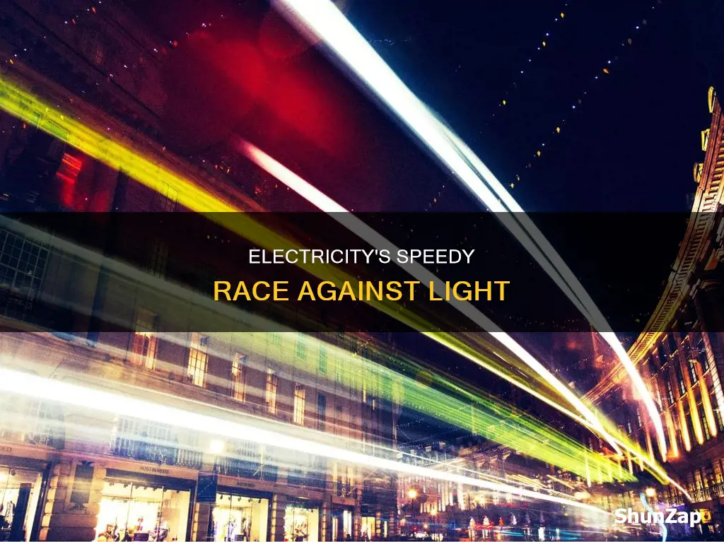 how fast is electricity compared to light