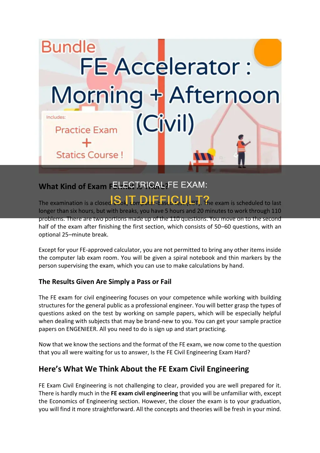 how hard is the electrical fe exam