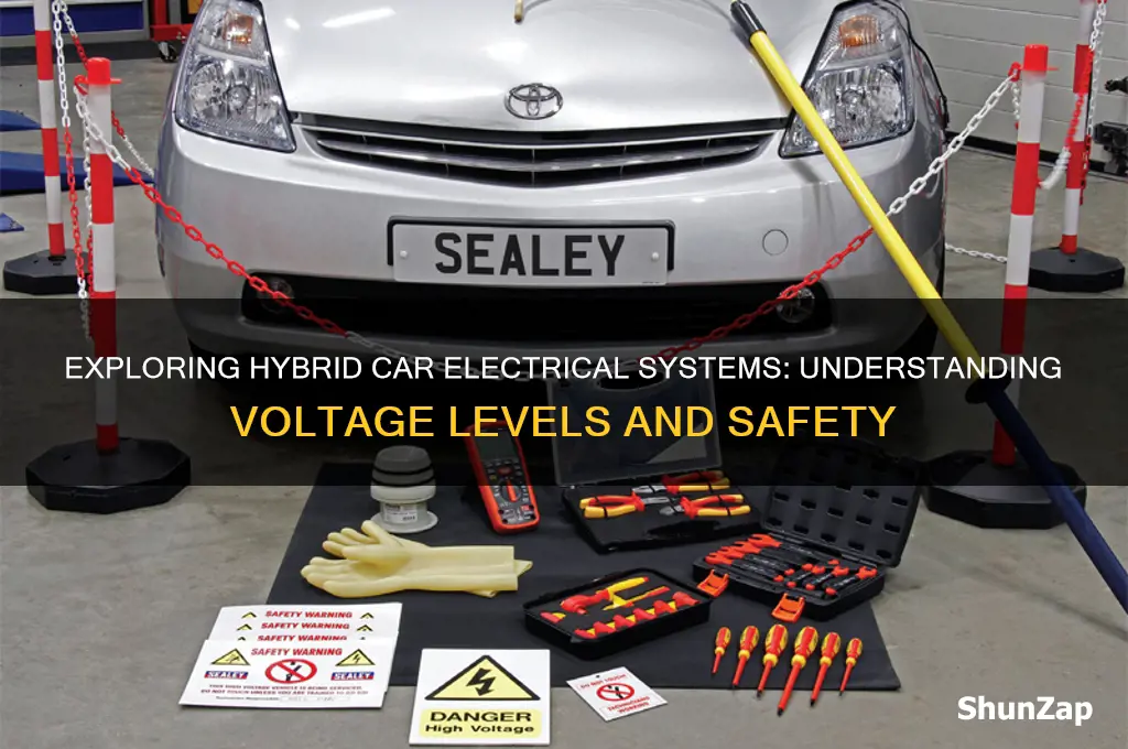 how high is voltage in hybrid car electrical system