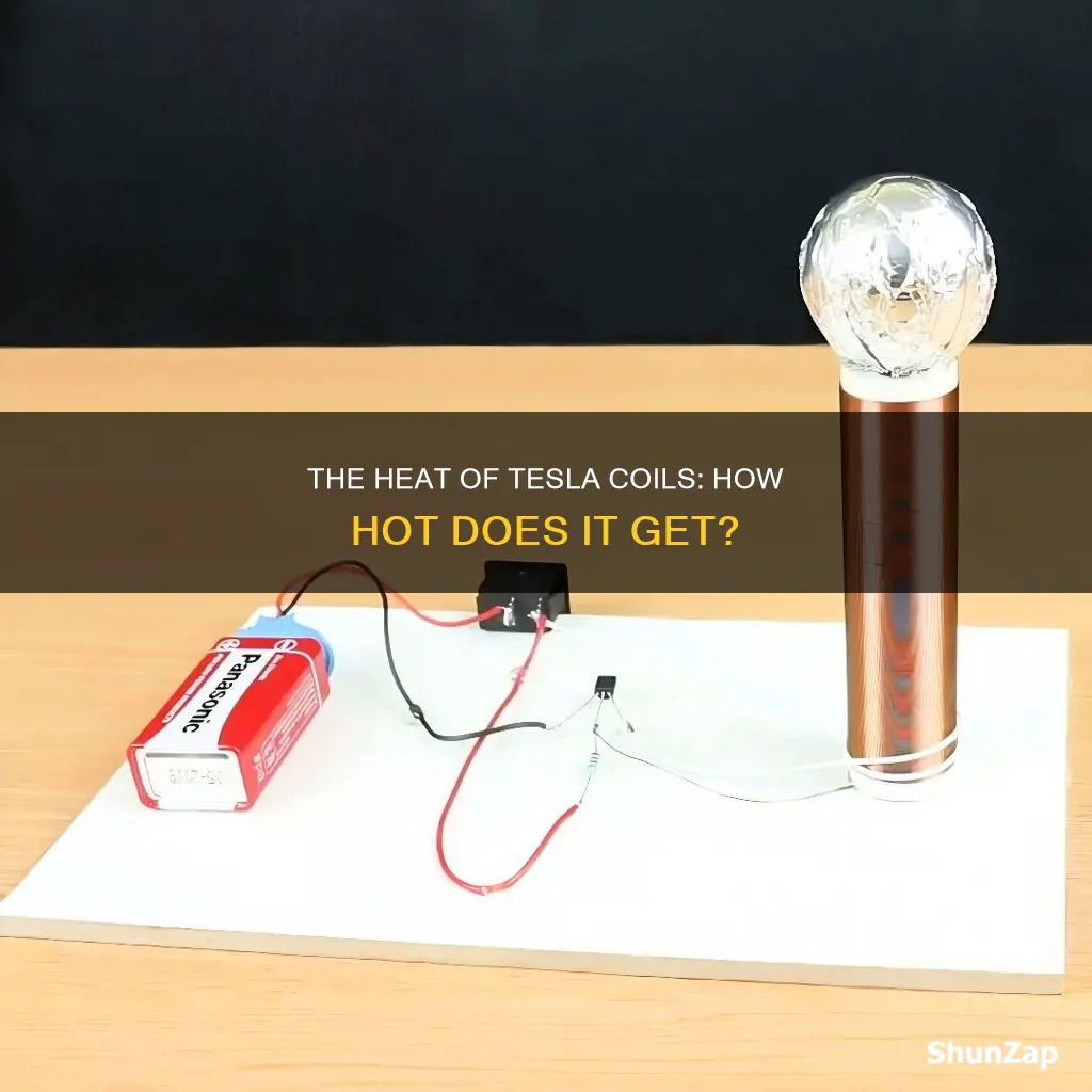 how hot is electricity from tesla coil