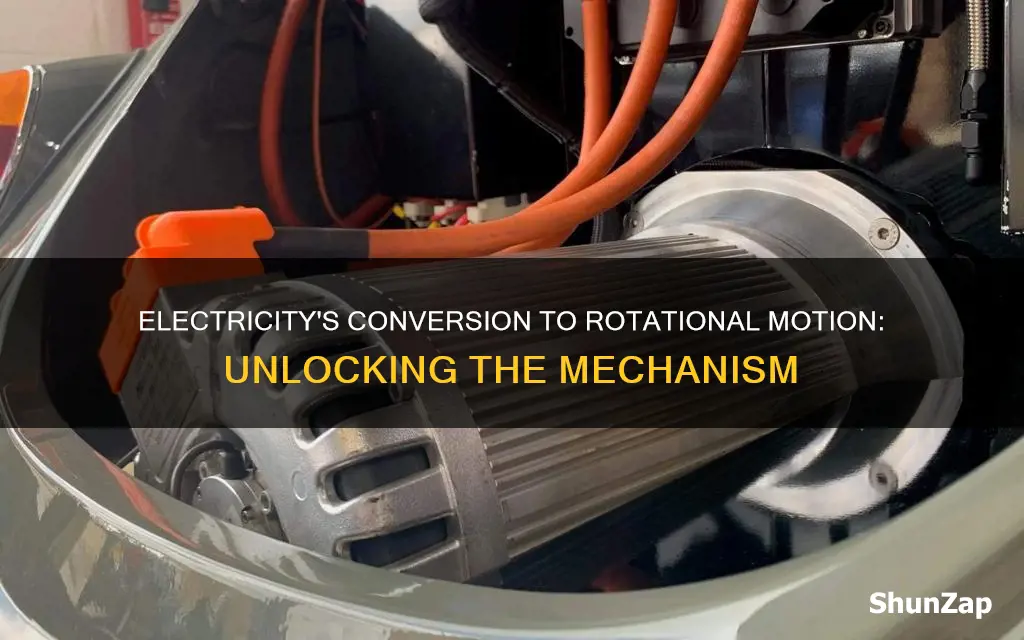 how is electricity converted to rotational motion