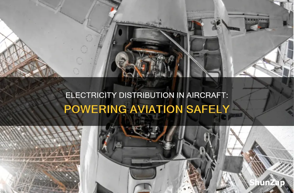 how is electricity distributed to aircraft components