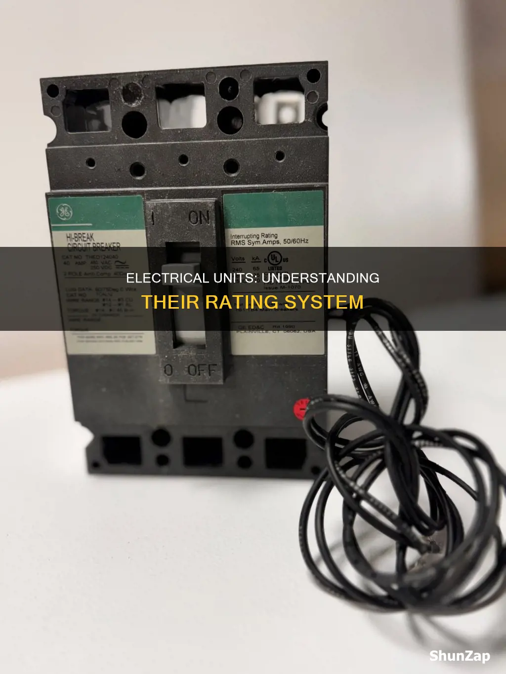 how is rating of electrical unit given