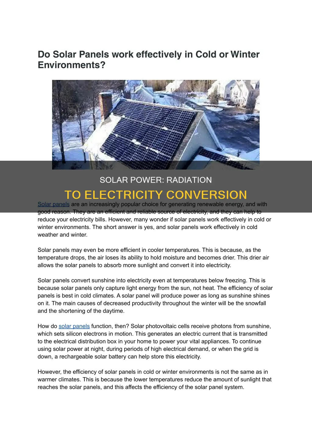 how is solar radiation converted into electricity
