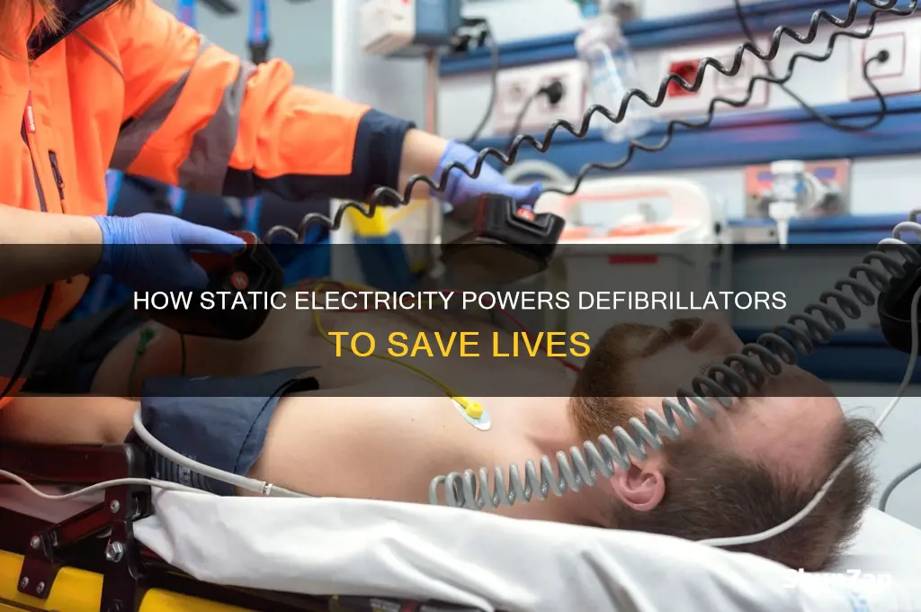 how is static electricity used in a defibrillator