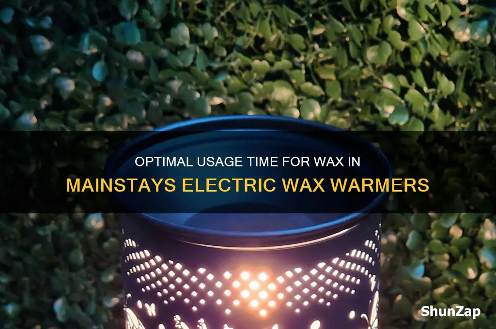 how long to use wax pn mainstays electric wax warmer