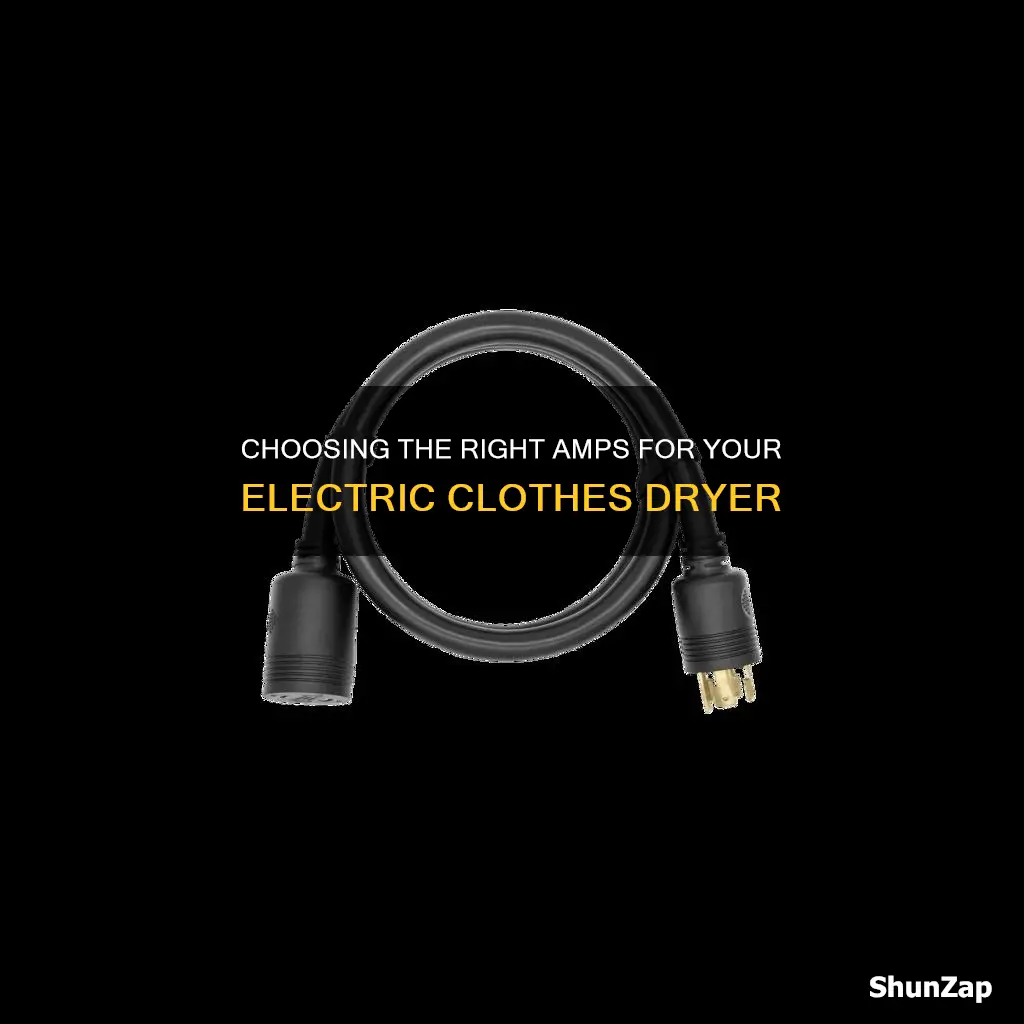 how many amps for electric close dryer