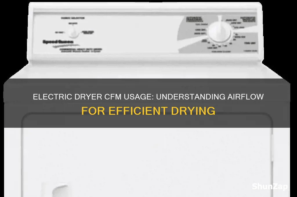 how many cfm does a clothes electric dryer use
