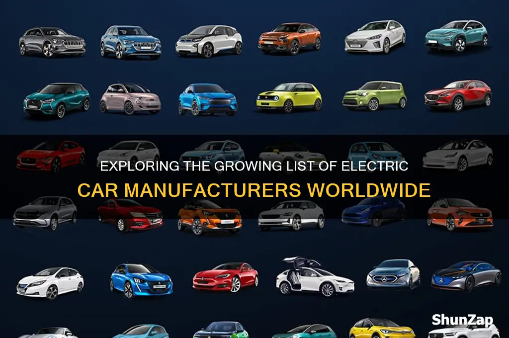 how many electric car manufactuers are there