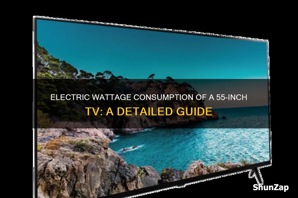 how many electric watts does 55 inch tv use
