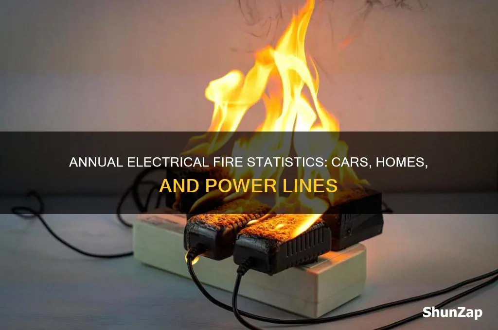 how many electrical fires per year including cars lines houses